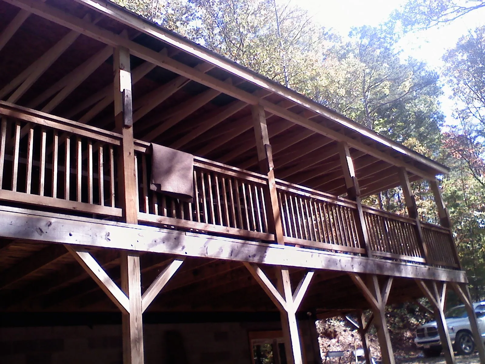 Timber framing under a new elevated porch and deck — Roof Leak Repair in Uncasville by Roofing Brothers